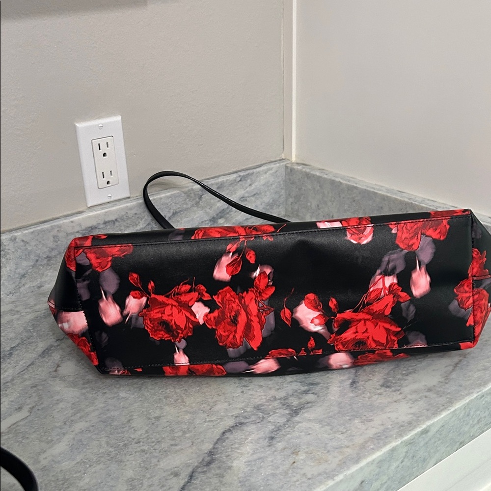 Victoria's Secret Black Tote with Red Floral Print - Picture 4 of 5